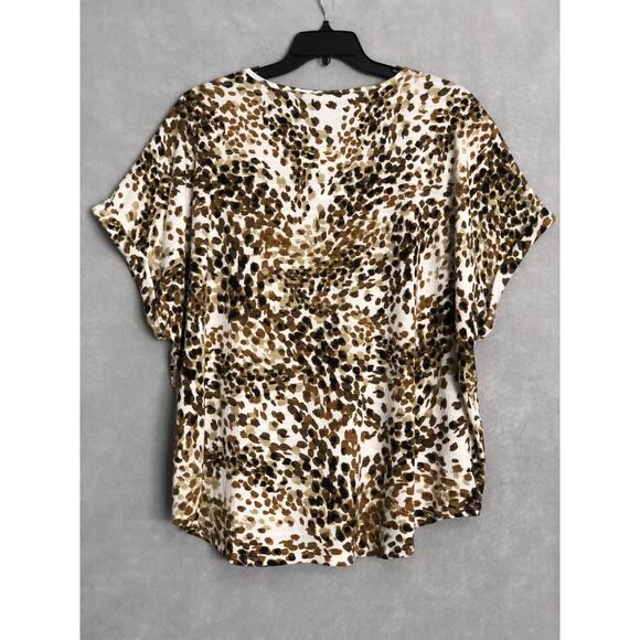 Westbound Woman Pop-Over Top Women's 3X Henley Cuff Short Sleeve NEW - Picture 5 of 7